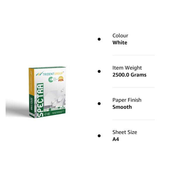 Trident Spectra Spectra -75 Copier Paper, 5 cm x 22 cm x 34 cm (1 Ream / 500 sheets) - Image 3