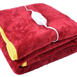 Warmland Premium Polyester Shockproof Single Electric Bed Warmer ( Red ), water_resistant, Pack of 1