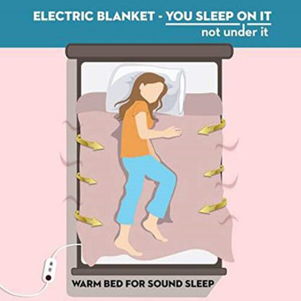 LERV’S CollEctioN Premium Polar Electric Bed Warmer - Electric Under Blanket - Single Bed Size (30x60) inch and Dual Safety Feature with Over Heat Protection (Black) - Image 4