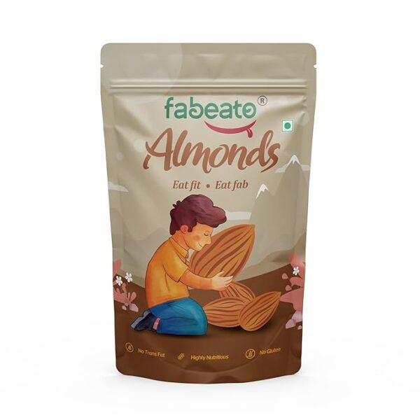 Fabeato 100% Natural Premium California Almond 500G | Badam Giri | Nutritious & Delicious High In Fiber & Boost Immunity|High Protein Snack And Super Healthy Crunchy Nuts, Raw