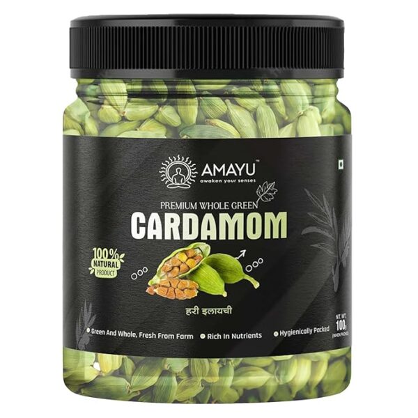 AMAYU Premium Whole Green Cardamom | Hari Elaichi| 100 GMS (100 g)