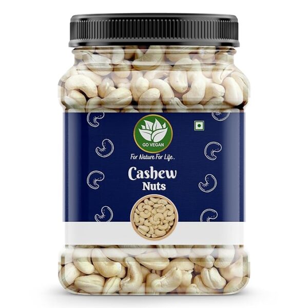 Go Vegan Whole Cashew Nuts W320-1KG | 100% Natural Premium Kaju | Nutritious, Delicious & Crunchy Kaju | Rich in Magnesium, Copper & Phosphorus (1)